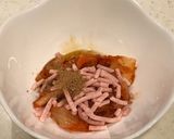 レンジで簡単、ちょい辛キムチスープごはん作り方1写真