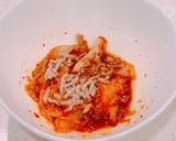 レンジで簡単、ちょい辛キムチスープごはん作り方2写真