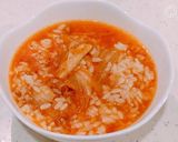 レンジで簡単、ちょい辛キムチスープごはん作り方4写真