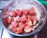 さつまいもと蓮根と豚モモの甘酢炒め作り方3写真