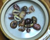アウトドア飯　市販の甘栗で簡単土鍋ご飯作り方1写真