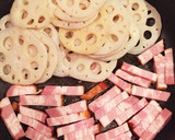 ♡厚切りベーコンと蓮根のマスタード炒め♡作り方4写真
