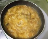 きのこのパスタソースで親子丼風作り方6写真