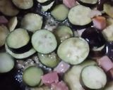 茄子とベーコンのパスタ風茶ソバ作り方2写真