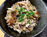 イカの塩辛とキノコの中華風炊き込みご飯作り方4写真