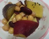 お年寄り絶賛シリーズ❗薩摩芋、豆煮‼️作り方8写真