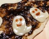 ハロウィン☆フライパンでおばけの黒いピザ作り方6写真