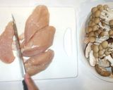 茸とじゃが芋のクリーム煮♪簡単牛乳鶏胸肉作り方3写真