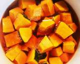 ほんわか♪かぼちゃと小豆の煮物作り方4写真