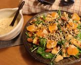 和風パワーサラダ✩もち麦とあげと水菜作り方4写真