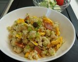 ブロッコリーの枝葉　入り　炒飯、ピラフ作り方4写真