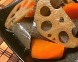 簡単！お弁当◎れんこんと蒟蒻の煮物作り方5写真