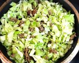 挽肉キャベツでチーズ卵の粉なしお好み焼き作り方4写真