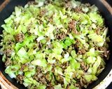 挽肉キャベツでチーズ卵の粉なしお好み焼き作り方5写真