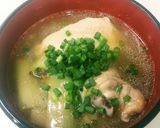 骨付き鶏もも肉と焼き長ネギのスープ作り方10写真