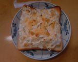 千切りキャベツとマヨコーンのトースト作り方5写真
