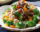 和風パワーサラダ✩もち麦とあげと水菜作り方7写真
