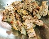 グレープフルーツの鶏とマグロのサラダ作り方1写真