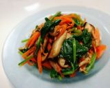 調味料2つ！法蓮草と人参と椎茸のナムル♪作り方2写真