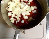 鯖缶とカブの葉と玉ねぎのトマト煮作り方3写真