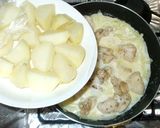 茸とじゃが芋のクリーム煮♪簡単牛乳鶏胸肉作り方13写真