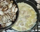 茸とじゃが芋のクリーム煮♪簡単牛乳鶏胸肉作り方15写真