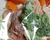 牛乳でチンし、ニンジンと鶏肉の弁当おかず作り方3写真