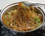 ステンレス鍋で焼きそばを炒める作り方6写真