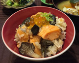鮭とキノコの土鍋炊き込みご飯作り方6写真