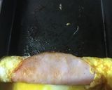 ハムで卵焼きをクルクル作り方4写真