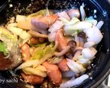白菜とウインナーの豆乳スープ作り方4写真
