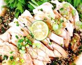 蒸し鶏+ネギソース葱油鶏(ソンユーチー)作り方13写真