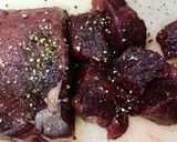 鹿モモ肉のサイコロステーキ作り方1写真