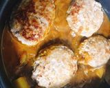 簡単☆卵不使用!ふわふわ煮込みハンバーグ作り方8写真
