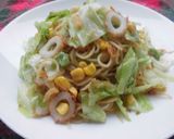 たっぷりキャベコーンの柚子胡椒塩焼きそば作り方4写真