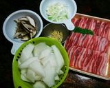 ネギたっぷりの豚バラ大根麻婆作り方1写真