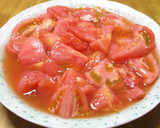 らっきょう酢で簡単★トマトの酢の物作り方3写真