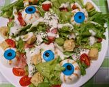 目玉入りシーザーサラダ作り方4写真