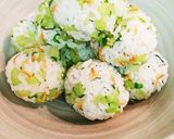 大根菜と干しエビ丸お結び作り方3写真