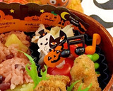 赤飯おにぎりとおいなり 海苔唐揚げ弁当作り方2写真