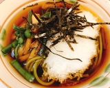 山菜なめことろろ茶そば作り方6写真