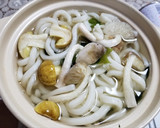 シモフリシメジとシモコシの鍋焼きうどん作り方6写真