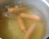 コンソメ茹でキャベツ巻きソーセージ串作り方1写真