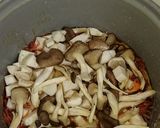 あたた生だしできのこともち麦の炊き込み飯作り方3写真