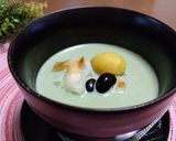練乳抹茶ミルクのお汁粉(ぜんざい)風餅作り方3写真
