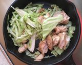 納豆とチキンの焼きそばソース炒め作り方3写真
