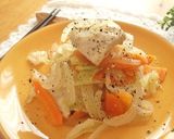 マヨポン漬け鶏むねと野菜の重ね蒸し作り方13写真