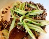青梗菜とひき肉のオイスター炒め作り方4写真