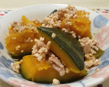 【旬！簡単！】かぼちゃの鶏豚そぼろ煮♪作り方6写真