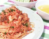 茄子と海老のトマトクリームパスタ作り方6写真